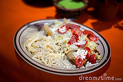 Delicious mexican food Flautas Taquito Stock Photo