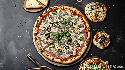 mushroom pizza delight Stock Photo