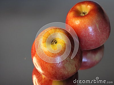 Delicious natural red apples tasty beautiful temptation fruit vitamins Stock Photo