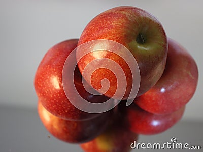 delicious natural red apples tasty beautiful temptation fruit vitamins Stock Photo