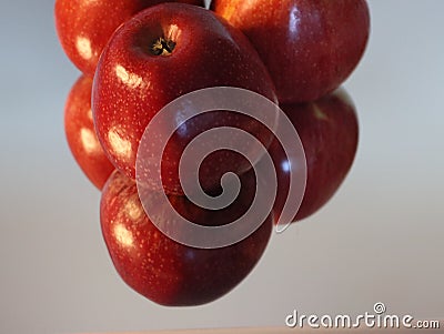 Delicious natural red apples tasty beautiful temptation fruit vitamins Stock Photo