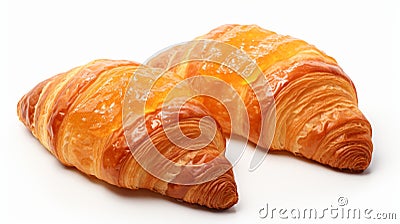 Delicious Orange Glazed Croissants: A Perfect Breakfast Treat Stock Photo