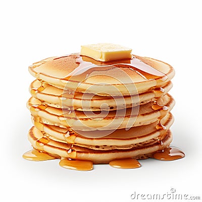 Delicious Pancakes With Syrup: A Mouthwatering Treat Stock Photo