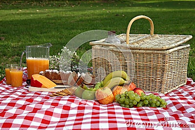 Delicious Picnic Spread Stock Photo