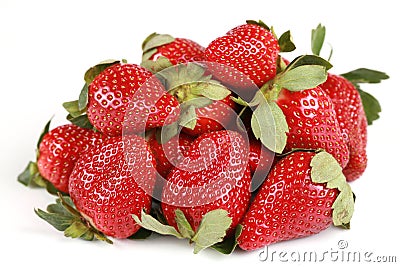 Delicious pile of strawberries Stock Photo