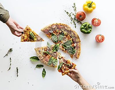 Delicious Pizza Isolated on White Stock Photo