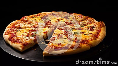 delicious pizza with a lot of toppings Stock Photo