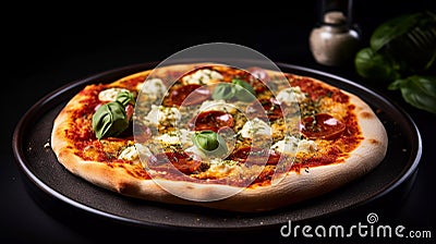 delicious pizza with a lot of toppings Stock Photo