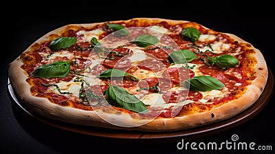delicious pizza with a lot of toppings Stock Photo