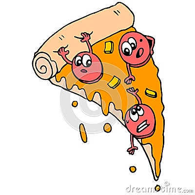 delicious pizza slices Vector Illustration