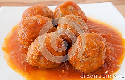 Delicious plate of meatballs Stock Photo