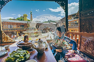 A delicious plateau Tibetan meal Stock Photo