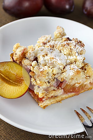 Delicious plum cake Stock Photo