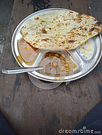 Delicious Potato Kulcha of Uttar Pradesh, India Stock Photo