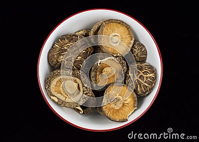 Delicious premium Chinese dried Shiitake Mushrooms Stock Photo
