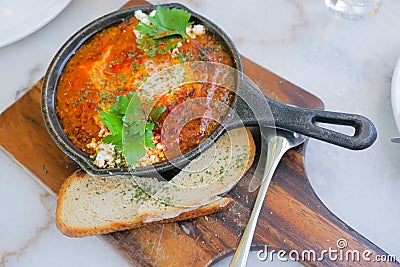 Delicious quinoa shakshuka with egg, For healthy meal Stock Photo