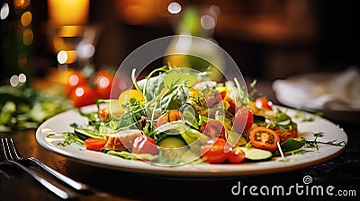 delicious restaurant food background Cartoon Illustration