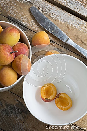 Delicious ripe apricots Stock Photo