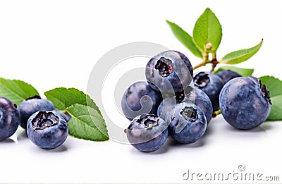 Delicious ripe blueberries on white background Stock Photo
