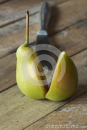 Delicious ripe sliced pear Stock Photo