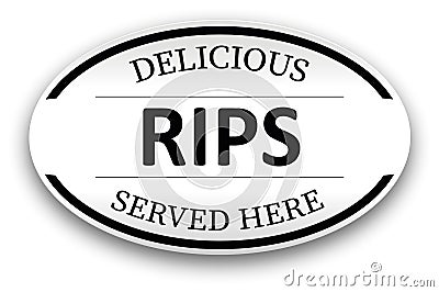 Delicious rips paper vintage stamp icon Stock Photo