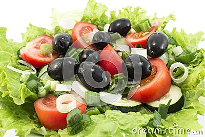 Delicious Salad with Olives Stock Photo