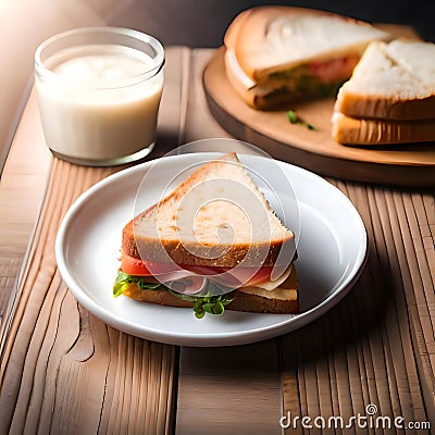 Delicious sandwich - ai generated image Stock Photo