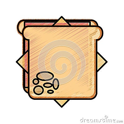 Delicious sandwish isolated icon Vector Illustration