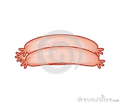 delicious sausages isolated icon Cartoon Illustration