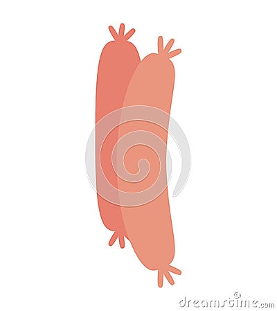 delicious sausages isolated icon Cartoon Illustration