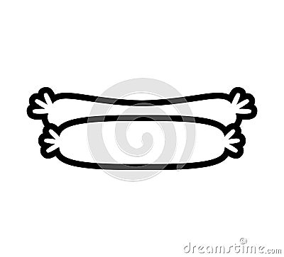 delicious sausages isolated icon Cartoon Illustration