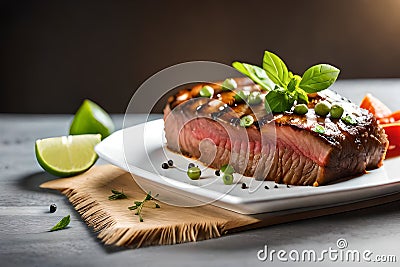 Delicious and Savory Tequila Lime Flank Steak Stock Photo