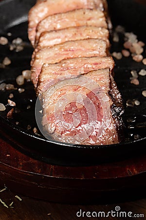 delicious sirloin cut term medium rare Stock Photo