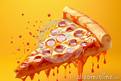 Delicious Slice of Pizza Logo Stock Photo