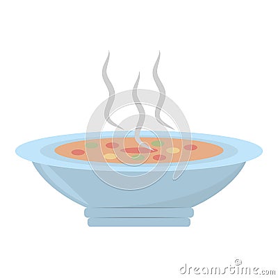 Delicious soup plate food hot Vector Illustration
