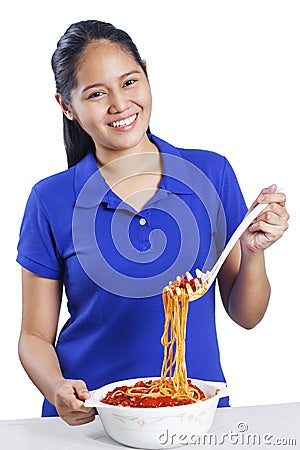 Delicious Spaghetti Stock Photo