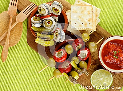 Delicious Spanish Snacks Stock Photo