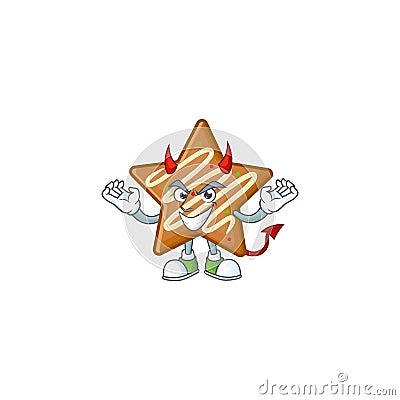 Delicious star cookies with character devil shape Vector Illustration