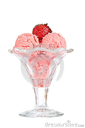 Delicious strawberry ice cream Stock Photo