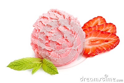 Delicious strawberry ice cream Stock Photo