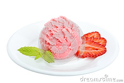 Delicious strawberry ice cream Stock Photo