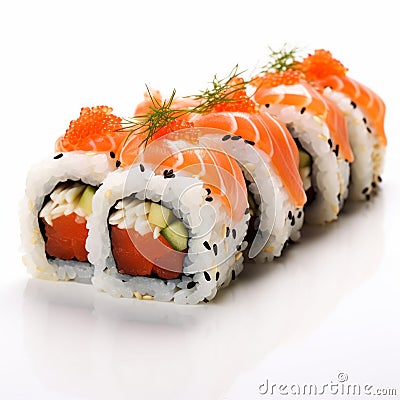 Delicious Sushi With Salmon And Shrimp - Fresh And Flavorful Stock Photo