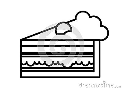 Delicious sweet cake portion icon Vector Illustration