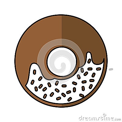 Delicious sweet donut icon Vector Illustration