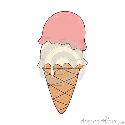 Delicious sweet ice cream pastry product Vector Illustration