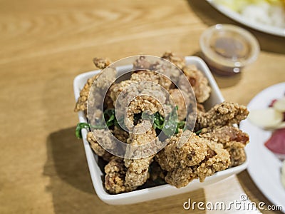 Delicious Taiwanese style fry popcorn chicken Stock Photo