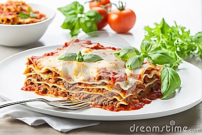 A delicious and tempting Italian Bolognese Thousand Flute Stock Photo