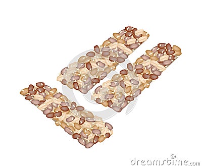 Delicious Thai Snack with Peanut and Sesame Vector Illustration