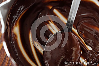 Delicious thick hot chocolate brown color Stock Photo