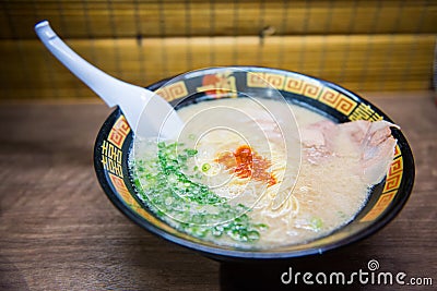 Delicious tonkotsu ramen at Ichiran ramen resturant Stock Photo